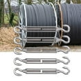 thumbnail image 2 of 304 Stainless Steel Turnbuckle Hook Double Hooks Wire Rope Tension Shade Sail Hardware Kit (M6), 2 of 5