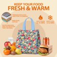 thumbnail image 5 of Pioneer Flower Floral Print Pattern Insulated Lunch Bag for Women & Adults,Large Portable Soft Cooler Lunch Bag,Thermal Food Storage Tote with Pearl Cotton,8.66L,8.75x5.75x9.5 Inch, 5 of 6