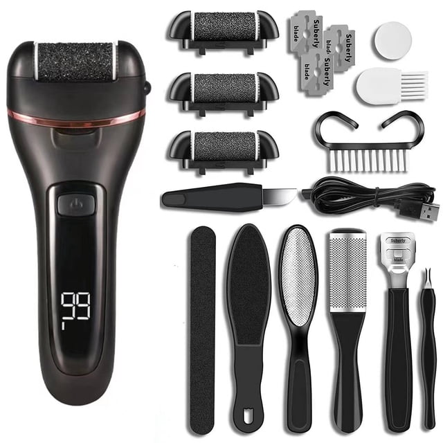 Lima eléctrica para pies, removedor de callos, piel muerta y dura, herramientas de pedicura, kit para el cuidado de los pies