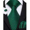 thumbnail image 3 of Conjunto de corbatas Barry.Wang tejidas en seda verde esmeralda de 150 cm, 3 of 8