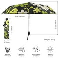 thumbnail image 3 of FORMRS Travel Umbrella Folding Auto Open Close Windproof Rain UV Protection, Green Flower Pattern, 3 of 8