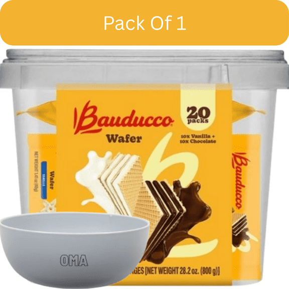 Bauducco Wafer Tub, 20 Pack, With Olive White Bowl By OMA