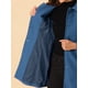 thumbnail image 5 of Abrigo De Invierno Con Botón Delantero Y Cuello Peter Pan Para Mujer Azul Marino L, 5 of 6