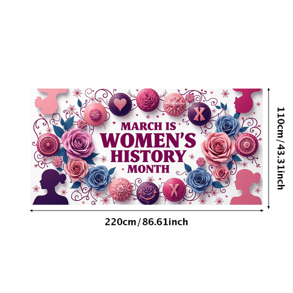 LUUFILx Women's History Month Celebration Banner Backdrop Decoration March Party Event Wall Background Supplies Photography Props