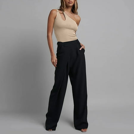 Sexy Bodysuit for Women Summer Tight Cutout One Shoulder Ribbed Knit Body Suits Skinny Stretch Bodycon Slimming Shapewear  Beige  M
