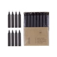 thumbnail image 1 of Velas cónicas rectas de 4" sin perfume y sin plomo de combustión prolongada, color negro, juego de 48, 1 of 2