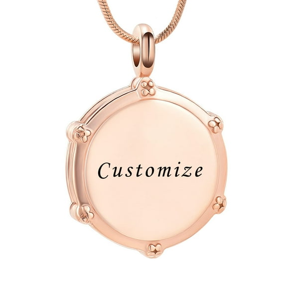 Personalized Drum Cremation Jewelry for Ashes Urn Necklace Lockets for Human Ashes Pendent for Ashes and Chain