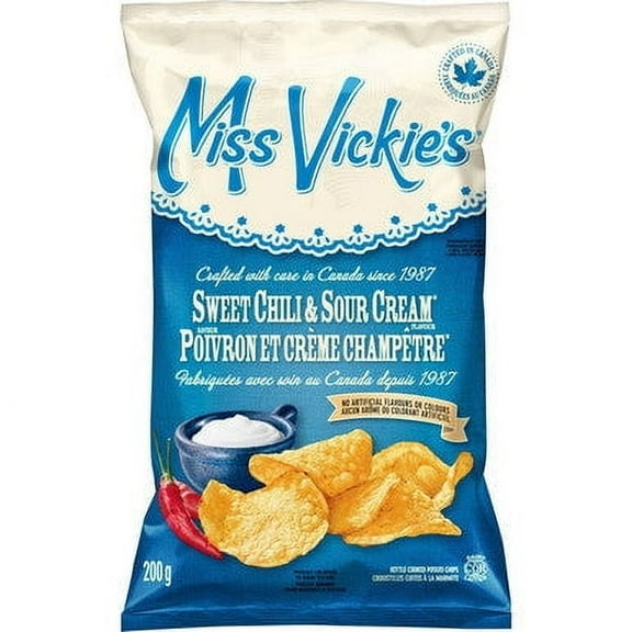 Miss Vickies Kettle Cooked Sweet Chili & Sour Cream Potato Chips, 200g/ 7.1oz {Imported from Canada}