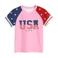 thumbnail image 4 of Quealent Grils Boys 4th of July Shirt American Flag T-Shirts USA Star Stripes Graphic Independence Day Outfit for Kids (Pink, 8-9 Years), 4 of 4