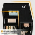 thumbnail image 5 of IRONCK 6-Tier Corner Shelf, Industrial L-shaped Display Bookshelf, Freestanding Bookcase for Living Room Home Office, Black, 5 of 6