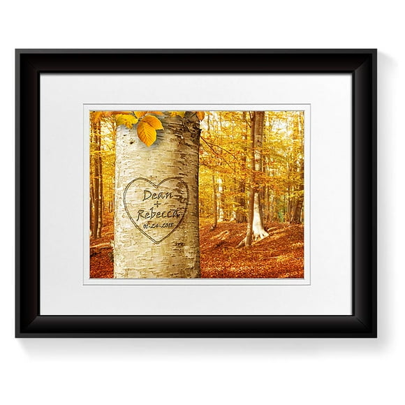 A&T ARTWORK Cadeau Personnalisé d'Amour avec Photos de Couple et Date Spéciale pour Anniversaire, Saint-Valentin, Mariage 11x14 Pouces & D-Mat Non Encadré