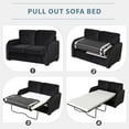 thumbnail image 2 of Accent Sofa Bed, 2-seat Sofa Convertible to Twin Bed with Mattress, Modern Sofa Sleeper with Armrest and Backrest, Living Room Loveseat with USB Charging Port and 3-pin Plug, Black, 2 of 7