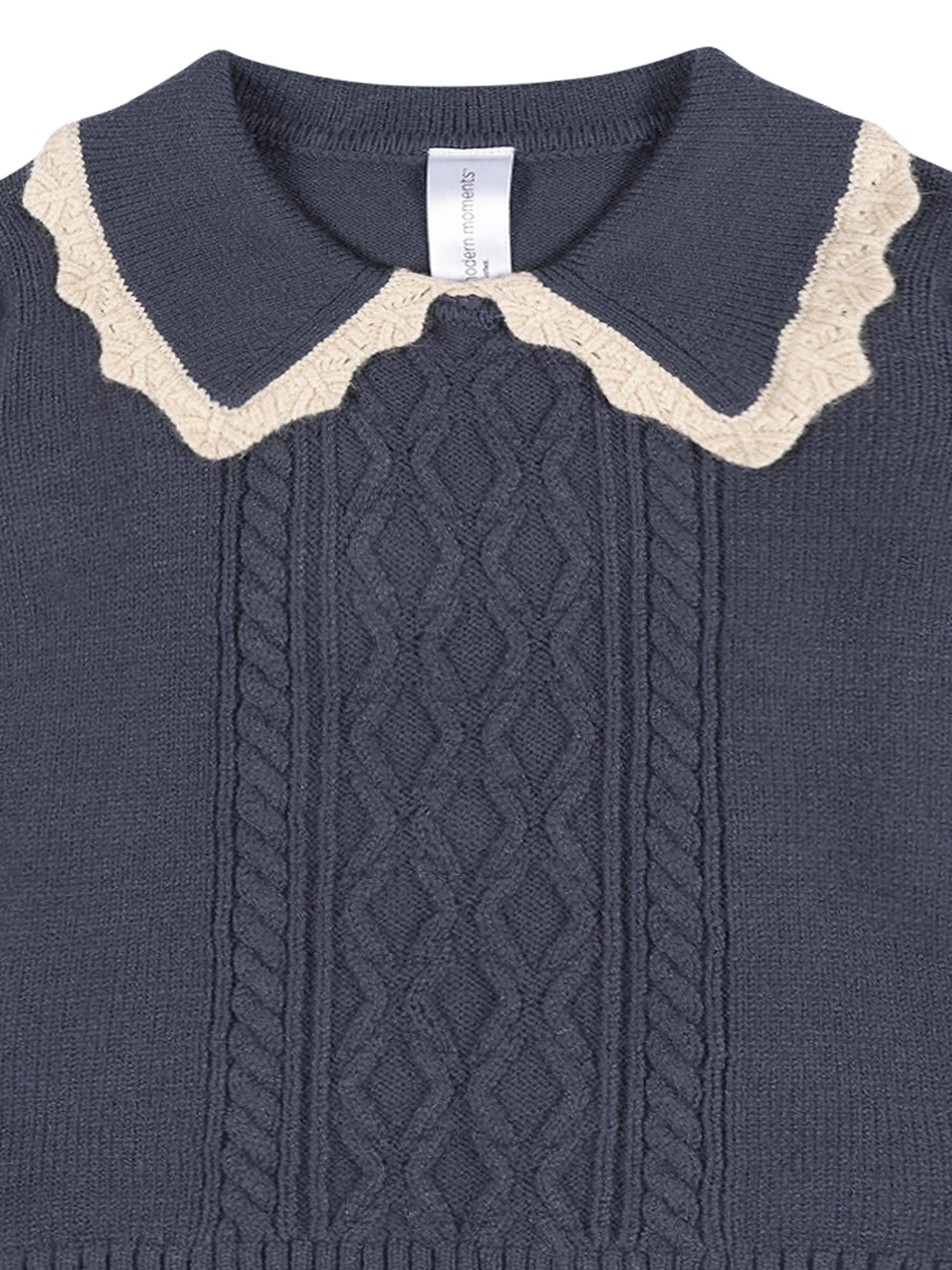Modern Moments by Gerber Toddler Girl Sweater with Decorative Collar, Sizes 12 Months - 5T