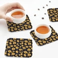 thumbnail image 7 of Pofeuu Royal Blue Plaid Sunflower Print Leather Coasters Set of 6, Round Cups Mugs Mat Pad for Home Kitchen Heat Resistant Drink Coasters,Square, 7 of 7