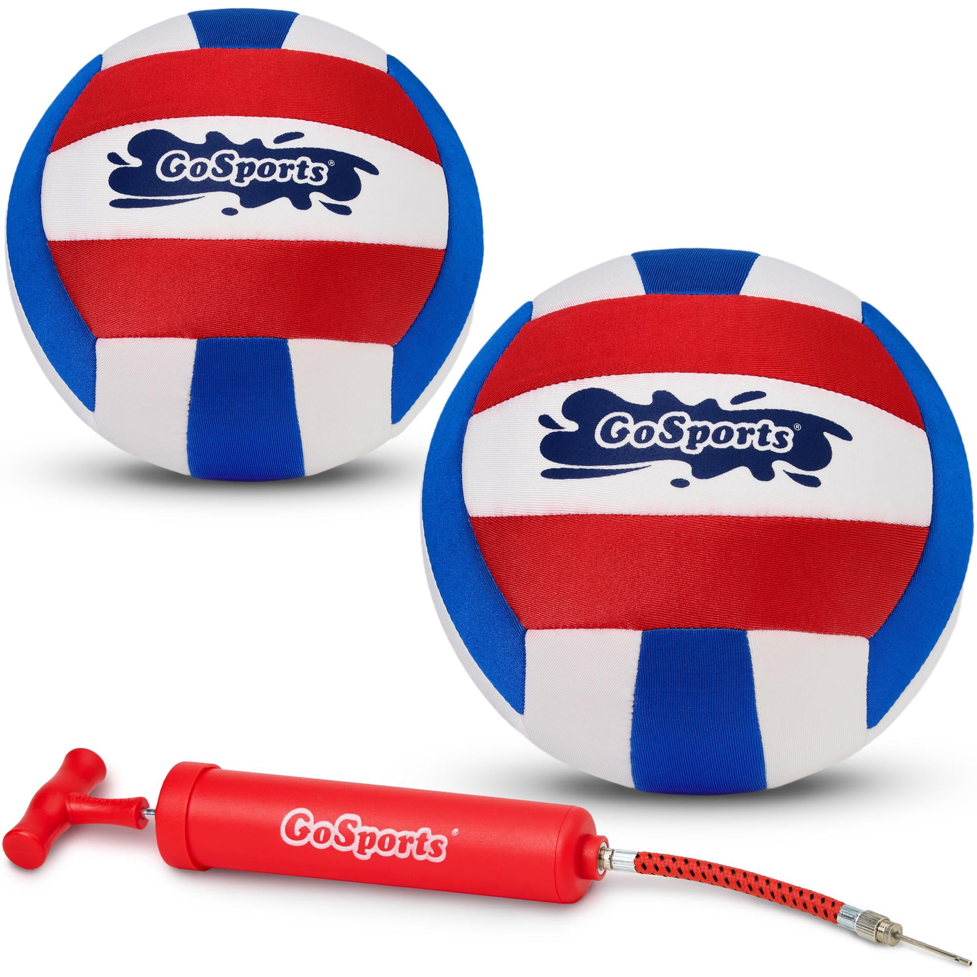 GoSports Pro Neoprene Pool Volleyball 2 Pack, Waterproof Volleyballs with Ball Pump