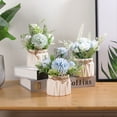 thumbnail image 4 of Flores artificiales, plantas verdes falsas, plantas en macetas, pequeñas decoraciones, decoración para el hogar, sala de estar, comedor, bonsái, 4 of 5