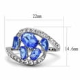 thumbnail image 2 of Multi Shape Blue Sapphire Engagement Ring, Bypass Diamond Wedding Anniversary Ring, September Birthstone Ring, Five Stone Diamond Ring, 925 Sterling Silver, 2.5 Ct Simulated Sapphire And Diamond, 2 of 5