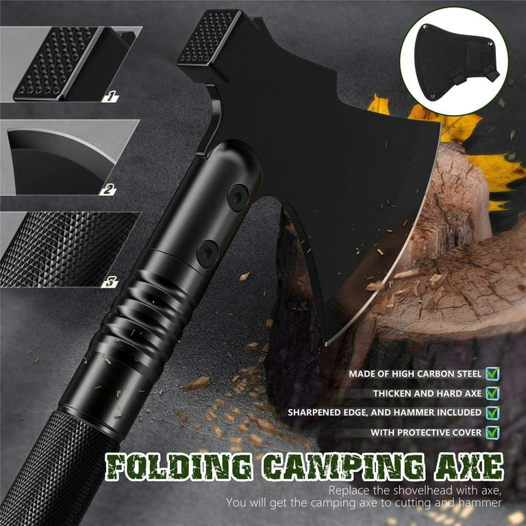 Camping Shovel Axe Outdoor Survival Shovel Set with High Carbon Steel  Camping Gear for Men Outdoor Caming Hiking Backpacking Emergency