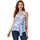 thumbnail image 1 of Allegra K Top peplum envolvente con dobladillo asimétrico en la cintura con cuello en V sin mangas para mujerAzul Blanco-Floral S, 1 of 5