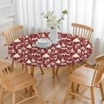 thumbnail image 3 of Colorful Christmas Striped Pattern Round Fitted Tablecloth with Elastic Edge,Dining Table Cover Waterproof,Outdoor Round Tablecloth for Camping,Dining,Indoor and Outdoor, 3 of 7