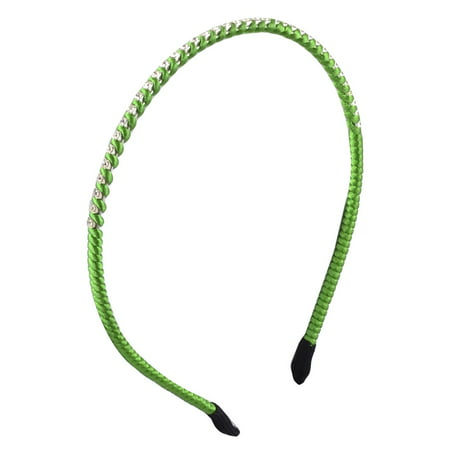 Oval Shaped Polyester Twisted Hairstyle Hairband Hoop Green for