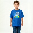 thumbnail image 2 of Boys Graphic T-Shirt Tennis Racket Ball Sport Kids Tees 100% Cotton Short Sleeve Tops Ages 4-13Y, 2 of 4