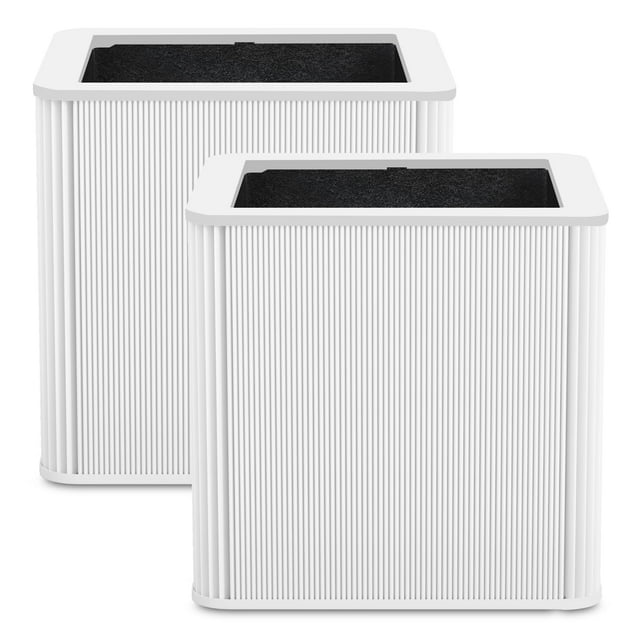 2 Pack 211+ Filter Replacement Compatible with Blue Pure 211+ Air Purifier, 2-Stage Filtration System of H13 True Filter & Activated Carbon Filter