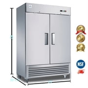 Commercial Reach in Freezer, 54 x 30 1/2 x 82, 49 cu.ft., Double Door Stainless Steel Freezer, NSF certified
