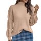 thumbnail image 1 of Gibobby suéteres de invierno de punto de manga larga con cuello y medio para mujer, suéter informal de moda de Color sólido (Multicolor, M), 1 of 4