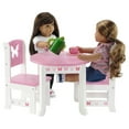 thumbnail image 4 of Emily Rose 18 Inch Doll Table and 4 Chairs Kitchen Furniture Set | Lovely Pink and White Table and 4 Chair Value Pack Doll Dining Set with Beautiful Butterfly Motif | Fits American Girl Dolls, 4 of 8