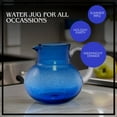 thumbnail image 4 of Artland Iris 90 Oz Handblown Glass Pitcher - Bubble Shape, Lead-Free - Versatile Drink Dispenser for Water, Juice, Cocktails - Enhanced Kitchen Decor, Dishwasher Safe (Cobalt Blue), 4 of 7