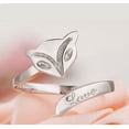 thumbnail image 5 of Anillo abierto de cola de zorro para mujer, conjunto de joyería exquisito con circonita cúbica roja, regalo JM, 5 of 5