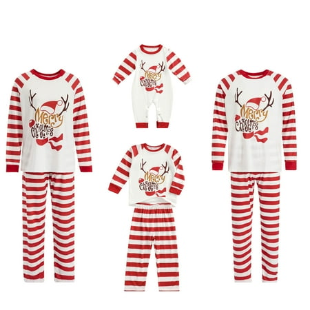 

Canrulo Family Matching Christmas Pajamas Set Holiday Santa Claus Sleepwear Xmas PJS Set for Couples and Kids