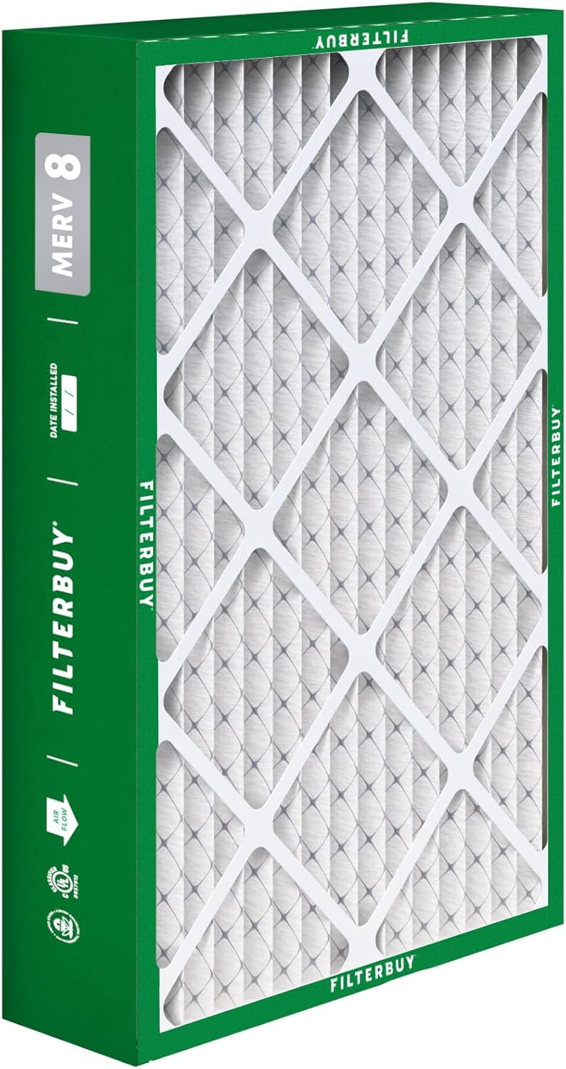 Filterbuy 15.75x27.63x3.50 Air Filter MERV 8 Dust Defense, Pleated HVAC AC Furnace Filter Replacement for Aprilaire Space-Gard 2140, 2-Pack