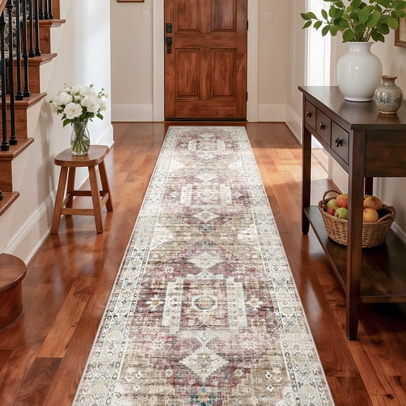 Washable Vintage Runner Rug(2'6"x12')