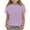 Purple, variant on Kukoosong Girl's Eyelet Embossed Short Sleeve T-Shirt, Kids Crew Neck Casual Basic Solid Color Tee Tops, Soft Breathable Summer Blouse Shirts in Multiple Colors