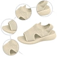 thumbnail image 4 of Rokment Womens Orthopedic Arch Support Walking Sandals Comfortable Stretchy Mesh Slip on Sock Memory Foam Driving Nursing Beach Summer Shoes for Plantar Fasciitis Beige Size 6, 4 of 6