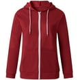 thumbnail image 5 of Dezsed Lightweight Thin Zip-Up Hoodie Jacket for Women Women's Hoodie Zip Long Sleeve Lightweight Sweatshirts Pockets Coat Tops Wine M, 5 of 6