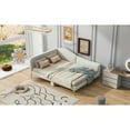 thumbnail image 5 of Miekor Furniture Full Size Upholstered Daybed with Headboard and Armrest, Support Legs, Beige W5UAAM, 5 of 9