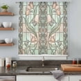 thumbnail image 5 of Stained Glass Sheer Curtains 63 Inches Long, Vintage Colorful Flower Animal Textured Light Filering Curtains, Breathable Simi Curtain Privacy Drapes for Living Room Bedroom Window Treatment, 5 of 9