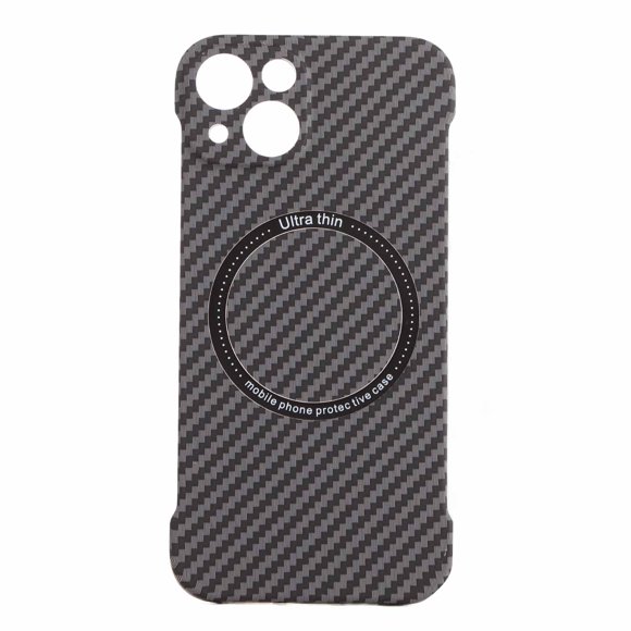 Funda para teléfono sin marco, carga inalámbrica magnética, ultraligera, portátil, sin bordes, funda protectora para teléfono negro para teléfono iOS 13