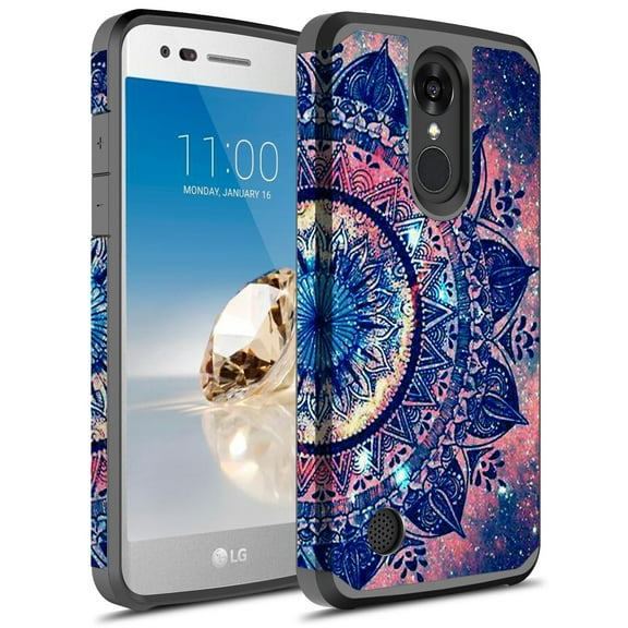 LG K20 Plus Case, LG K20 V Case, LG Harmony Case, LG Grace Case, LG K20 Case, Kaesar Hybrid Dual Layer Shockproof Hard Cover Graphic Fashion Cute Colorful Silicone Case for LG LV5 (Mandala)