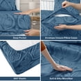 thumbnail image 5 of Lux Decor 4 Piece Queen Sheet Set, Brushed Microfiber Paisley Printed Bed Sheet Set with up to 16" Deep Pocket Fitted Sheet, Flat Sheet & 2 Pillowcases - Easy Care (Navy Blue), 5 of 9