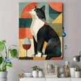 thumbnail image 4 of Retro Wine Drinking Cat Canvas Print, Funny Feline Kitchen Bar Home Bedroom Wall Decor Poster Art, 4 of 8