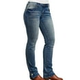 thumbnail image 3 of Womens Jeans Straight Leg Bootcut Stretchy Curvy Skinny Curvy Comfortable Casual Lightweight Jeans Blue XL, 3 of 5