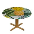 thumbnail image 3 of JEUXUS  Pineapple Round Tablecloth Tropical Ripe Juice Fruits Elastic Edged Polyester Fitted Table Cover Water Proof Table Cloth, Easy to Clean Fits for Table Yellow, 3 of 7