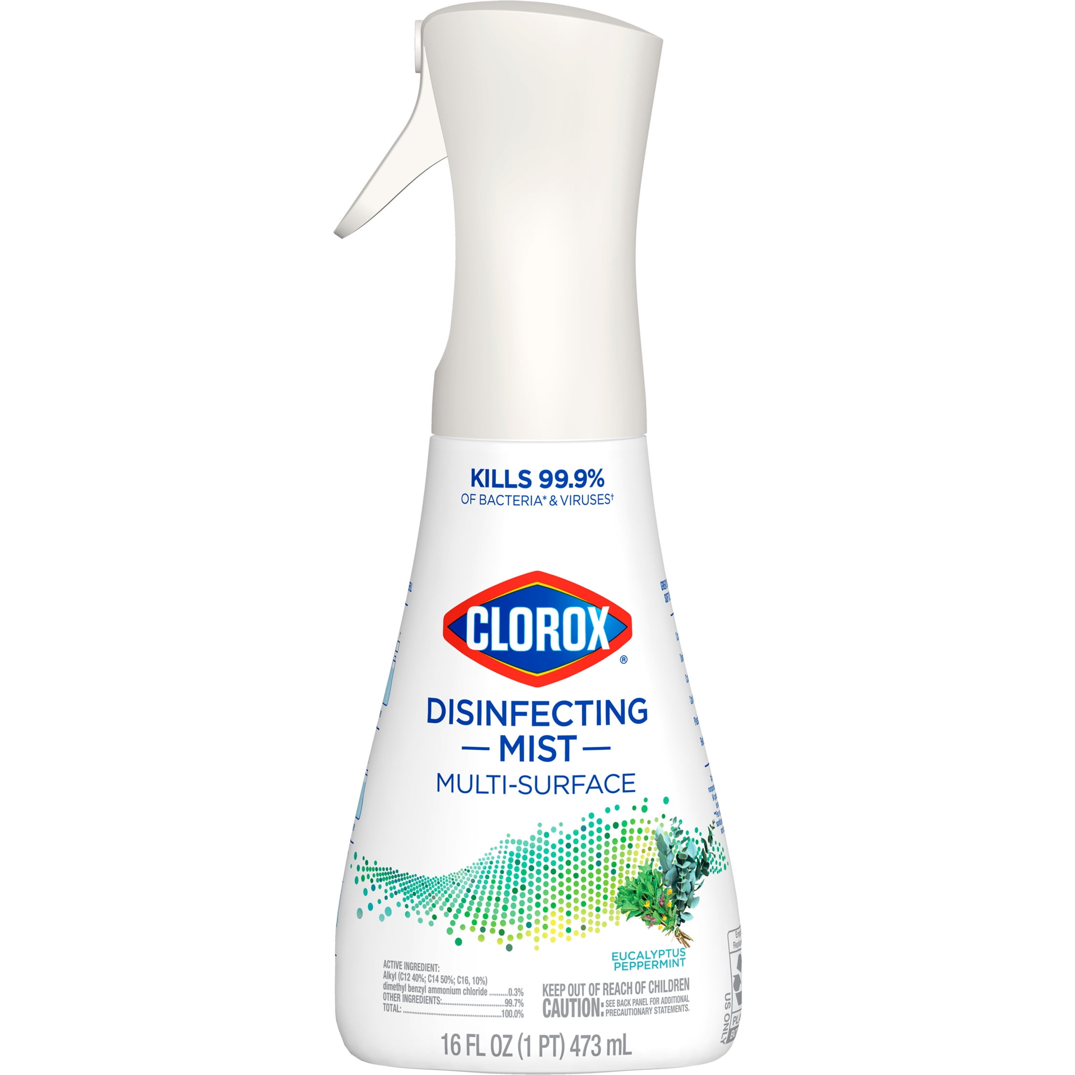 (3 pack) Clorox Disinfectant Mist, Multi-Surface Spray, Eucalyptus Peppermint, 16 fl oz