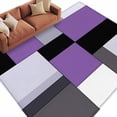 thumbnail image 2 of Black Purple Patchwork Washable Living Room Rugs 5'x8', Abstract Geometric Art Low Pile Throw Large Area Rug Non-Slip Sturdy Edge Binding Carpet for Living Room Kitchen Office, 2 of 9