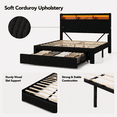 thumbnail image 6 of Leumius Full Size Bed Frame,Upholstered Platform Bed Frame with LED & Charging Station,Drawers and Storage Headboard,Noise-Free, No Box Spring Needed,Black(Full), 6 of 8