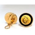 thumbnail image 3 of .999 Coin Panda 1/20 Natural Jet Black Onyx rim clip earrings 14kt Chinese, 3 of 5